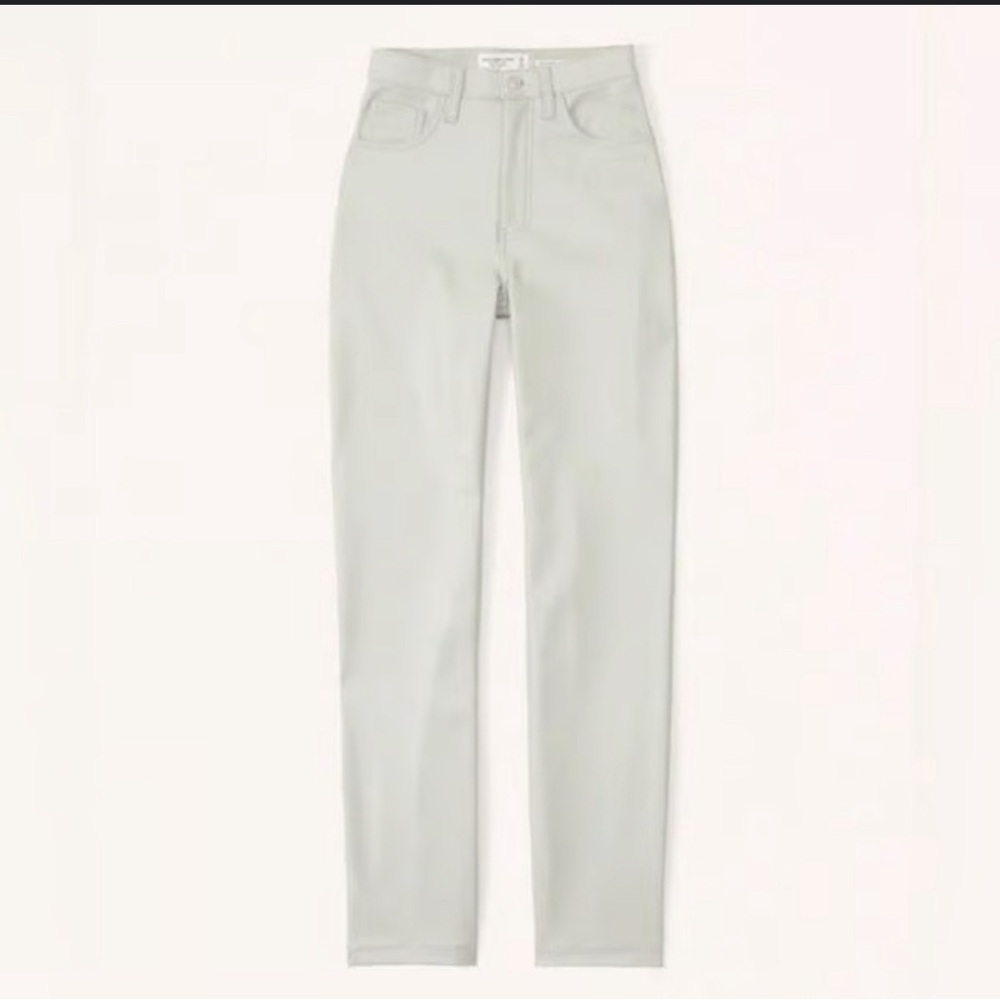 NWT Abercrombie & Fitch The 90s Straight Ultra High Rise Faux Leather pants 28/6